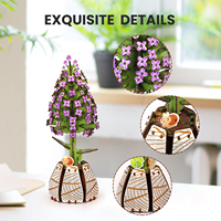 Puzzles en bois à fleurs 3D pour adultes, kit de 2 fleurs en bois DIY avec 2 flacons de parfum et bâtonnets diffuseurs (Rose + Lalic)