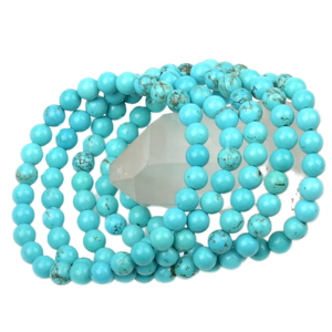 Braccialetto di perline turchese da 8mm stile bohémien da donna stile classico moda pietra naturale di sicurezza significato braccialetti gioielli regalo - Product Image 2
