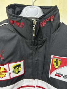 Veste d'hiver rétro <span class=keywords><strong>F1</strong></span> brodée de haute qualité, écologique, matelassée douce, style baseball/vélo, épaisse, chaude, avec poches pour motard - Product Image 6