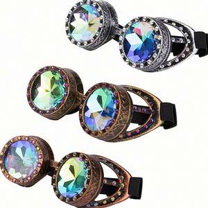 Gafas Punk Personalizadas al por Mayor, Gafas Steampunk Góticas con Decoración de Diamantes de Imitación, Gafas Caleidoscopio - Product Image 1