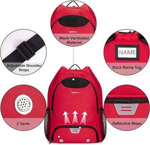 Sac de football pour jeunes - Sacs à dos de football pour le basketball, le volley-ball et le football, avec compartiment séparé pour chaussures à crampons et ballon - Product Image 3