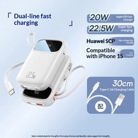 Baseus Q Electricity 2 Power Bank d'occasion 20000mAh Grande Capacité Double Port Alimentation Mobile avec Câble de Données Charge Rapide 22.5W