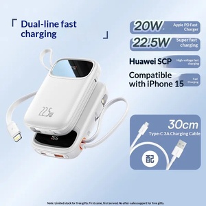แบตสำรอง Baseus <span class=keywords><strong>Q</strong></span> electricity 2 รุ่นมือสอง ความจุ 20000mAh พอร์ตคู่ พร้อมสายดาต้า รองรับการชาร์จเร็ว 22.5W - Product Image 6