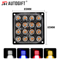 Blinkende 16-LED-Stroboskoplichter Notfallbeleuchtung 12V-24V Warnblinkleuchte Quadratisches LKW-Licht Gelb-Rot Wasserdichtes Seitenlicht