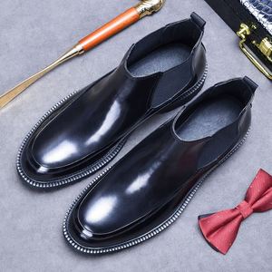 2025 European American Plus Size Men's Formal Business Winter Autumn Ankle Square Lightweight Slip-On Breathable Patent - Product Image 2