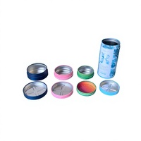 Boîte ronde en fer blanc, conteneur d'emballage métallique fileté portable pour le stockage alimentaire