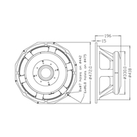 Nouveauté : Caisson de basses passif de 18 pouces avec bobine vocale de 6 pouces, 2500 W, impédance de 4 ohms, coque métallique