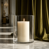 Vente en gros de porte-bougie en verre décoratif de 125 mm et 150 mm de hauteur pour la décoration de table à la maison et lors d'événements