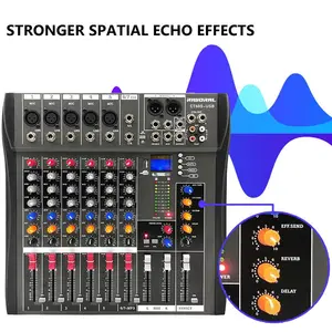 Ct 60S 6 Kanalen Professionele Studio Audio Mixer Usb Dj Geluid Mixing Console 48V Fantoomkrachten
