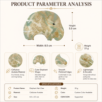 Accessoires pour cheveux personnalisés pour femmes, inspirés de la nature, motif éléphant en acétate de cellulose, pince à cheveux épaisse pour usage quotidien, fabricant