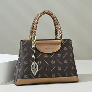 Sac fourre-tout carré classique rétro pour femme, en polyester, grande capacité, avec fermeture éclair, pour les mamans d'âge mûr, style contrastant - Product Image 2