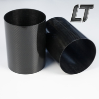 Tube en fibre de carbone OEM 3K de grand diamètre (110 mm, 120 mm, 130 mm) enroulé en rouleau