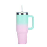 Taza de hielo rociada de plástico de acero inoxidable 304 de gran capacidad, Pajita con Mango a prueba de fugas 100% para uso en coche, termo de vacío, producto