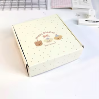 Boîte cadeau écologique recyclable épaissie avec motif ours et thé au lait, boîte pliable en papier kraft pour cadeaux, bonbons, parfums, emballage