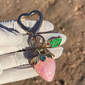 Hot Wholesale Bulk 3D Crystal Strawberry Key Chain Women Girl Bag Charms <b>Keyring</b> Strawberry Crystal Keychain - Product Image 6