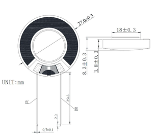 Altoparlanti auricolari trasparenti da 27 mm per musica vocale, 100 Ohm 0.05W, cuffie con riduzione del rumore e bassi profondi, altoparlante Mylar per cuffie - Product Image 2