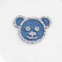 Patchs brodés en strass à thermocoller pour tissu, motifs étoile, fleur, ours, cristal AB, pour jeans, sacs, vêtements, accessoires DIY