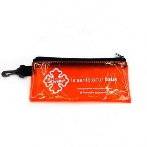 Étui à crayons en PVC transparent écologique promotionnel pas cher avec fermeture éclair - Product Image 2
