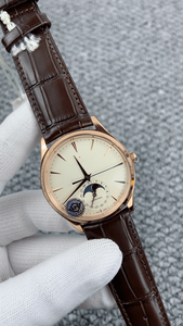 Men's Elegant Mechanical Timepiece with <b>Automatic</b> Movement Moon Phase Display Leather Strap Metal Case for Everyday Wear - Product Image 3