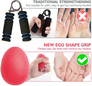 Tre esercizi per la terapia della forza esercizi per i muscoli delle mani pinza per palline Gel morbido <span class=keywords><strong>a</strong></span> forma di uovo palla per l'allenamento della forza delle mani e delle dita - Product Image 5