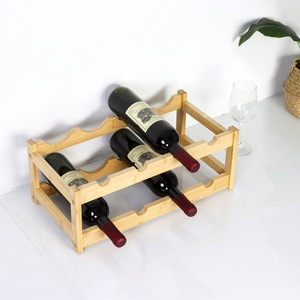 Range-bouteilles autoportant en bambou à 2 niveaux pour 8 bouteilles, support de comptoir, étagère de rangement pour cuisine, bar, garde-manger - Product Image 2