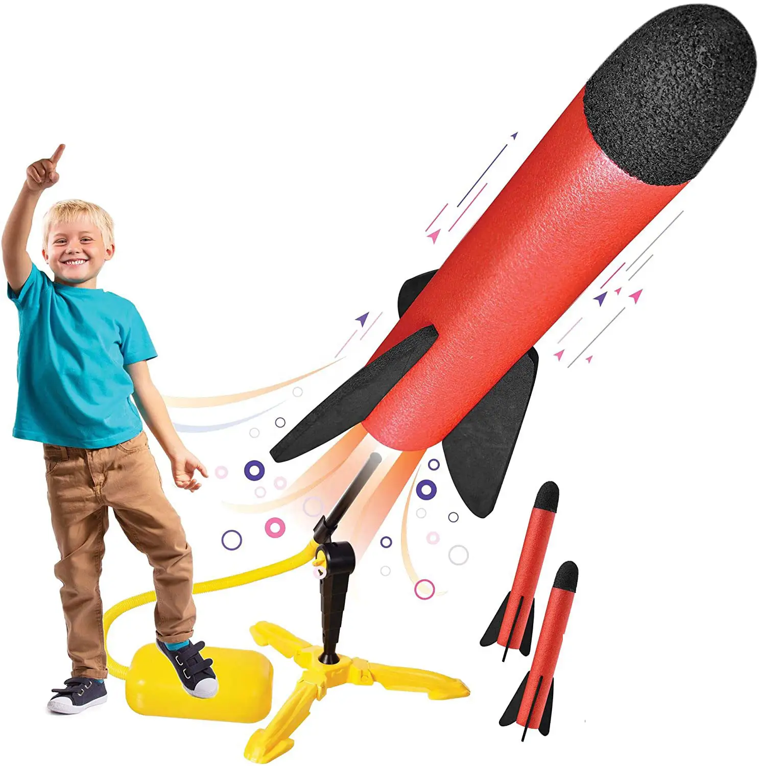 Hot Selling Eva Foam Rocket Launcher Voor Kids Rocket Speelgoed Voor Kind Pedaal Model Raket