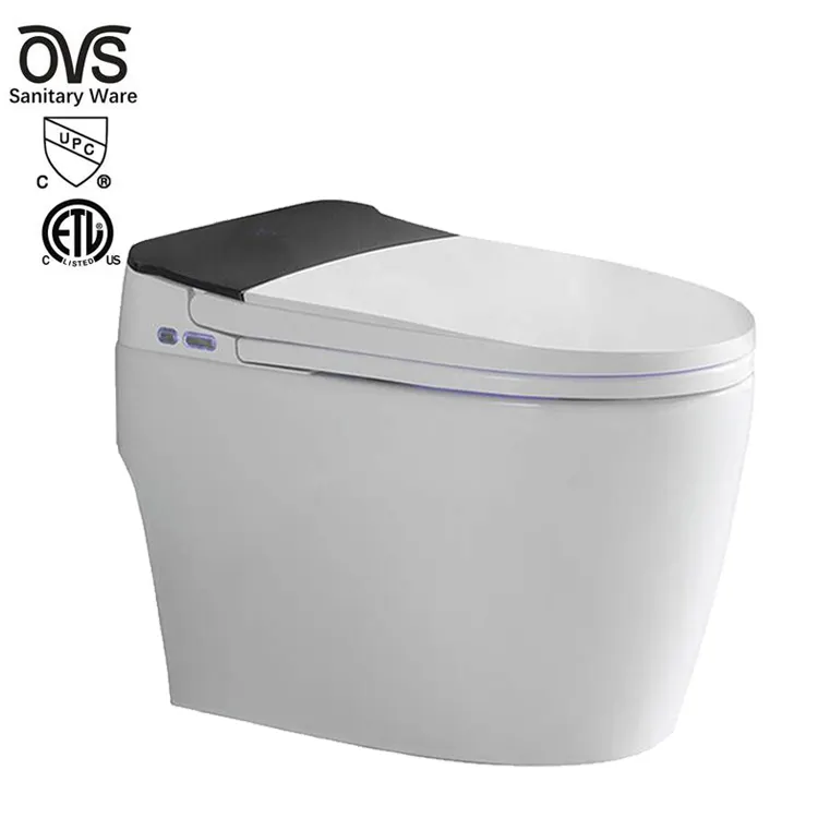 OVS Upc Etl banyo lüks sensör elektrikli otomatik floş Wc bide seramik zemin tek parça akıllı akıllı tuvalet kase