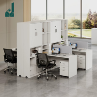 Bureau de direction moderne en bois avec écran de séparation et armoire haute, ensemble bureau et chaise pour documents