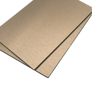 Revêtement en PE, bardage composite en aluminium, façades, feuilles, panneau composite en aluminium brossé cuivre 10 mm - Product Image 2