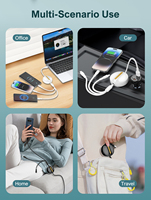 LDNIO LC90A kabel Data multi-pengisian, kabel Data 3-in-1 dapat ditarik 4.2A, kabel Data pengisian daya cepat untuk ponsel Android, tipe C, baru