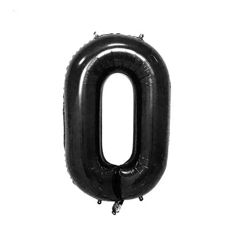 뜨거운 판매 40 인치 생일 호일 번호 풍선 블랙 컬러 풍선 파티 장식