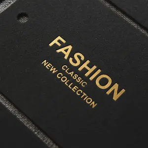 Marchio personalizzato di alta qualità con Logo in rilievo etichette appese di carta abbigliamento di lusso Tag