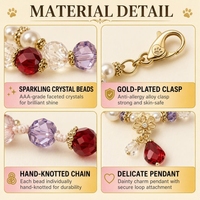 Collier pour chat avec pierres brillantes, accessoire de luxe pour animaux de compagnie, collier à perles de cristal pour chat, convient à tous les chats, taille réglable