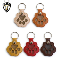 Porte-clés commémoratif pour poils d'animaux, pendentif en cuir PU en forme de patte, souvenir pour les propriétaires de chiens