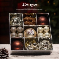 Vente en gros usine – Nouveaux pendentifs décoratifs en résine marron à sequins pour boules de Noël – Ensemble créatif de petites décorations DIY pour sapin de Noël – Modèle 4