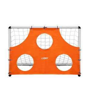 Cible de football LISKI, feuille de PVC pour tir au but, « SHOT 1 », pour salle de sport, mini but MAXI 50 – avec bandes élastiques (taille 1,6 x 1,1 m) orange - Product Image 1