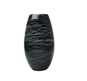 black & white pattern rugby shape personalized Glass Flower Vase