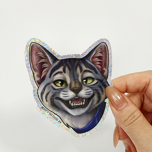 Pegatinas de PVC de Alta Calidad, Impresión Personalizada, Duraderas, con Diseño de Animales Lindos para Niños, Adhesivos para Laptop, Resistentes al Agua, con Puntos Brillantes, Holográficas, Troqueladas - Product Image 3