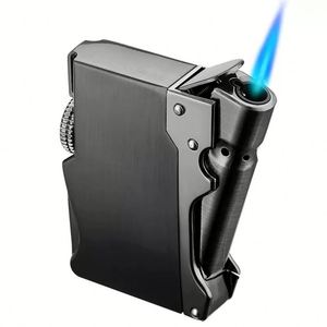 Square Shape Metal <b>Windproof</b> Butane Gas <b>Lighter</b> Refillable Durable Portable for Smoking & Camping - Product Image 1