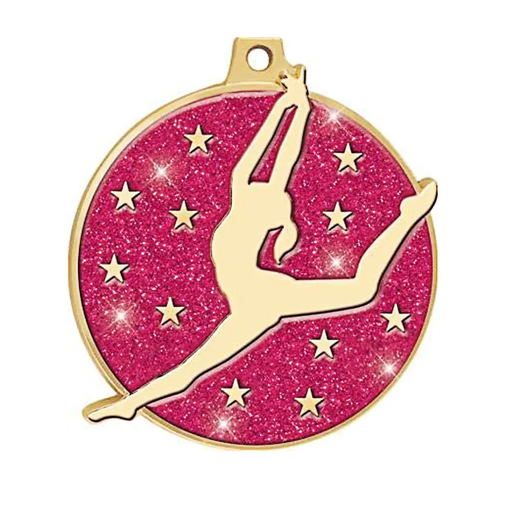 Adesivo de dança personalizada 3d, baileta latina de liga de zinco design de concorrência em branco dourado prata bronze de metal medals de dança ginástica