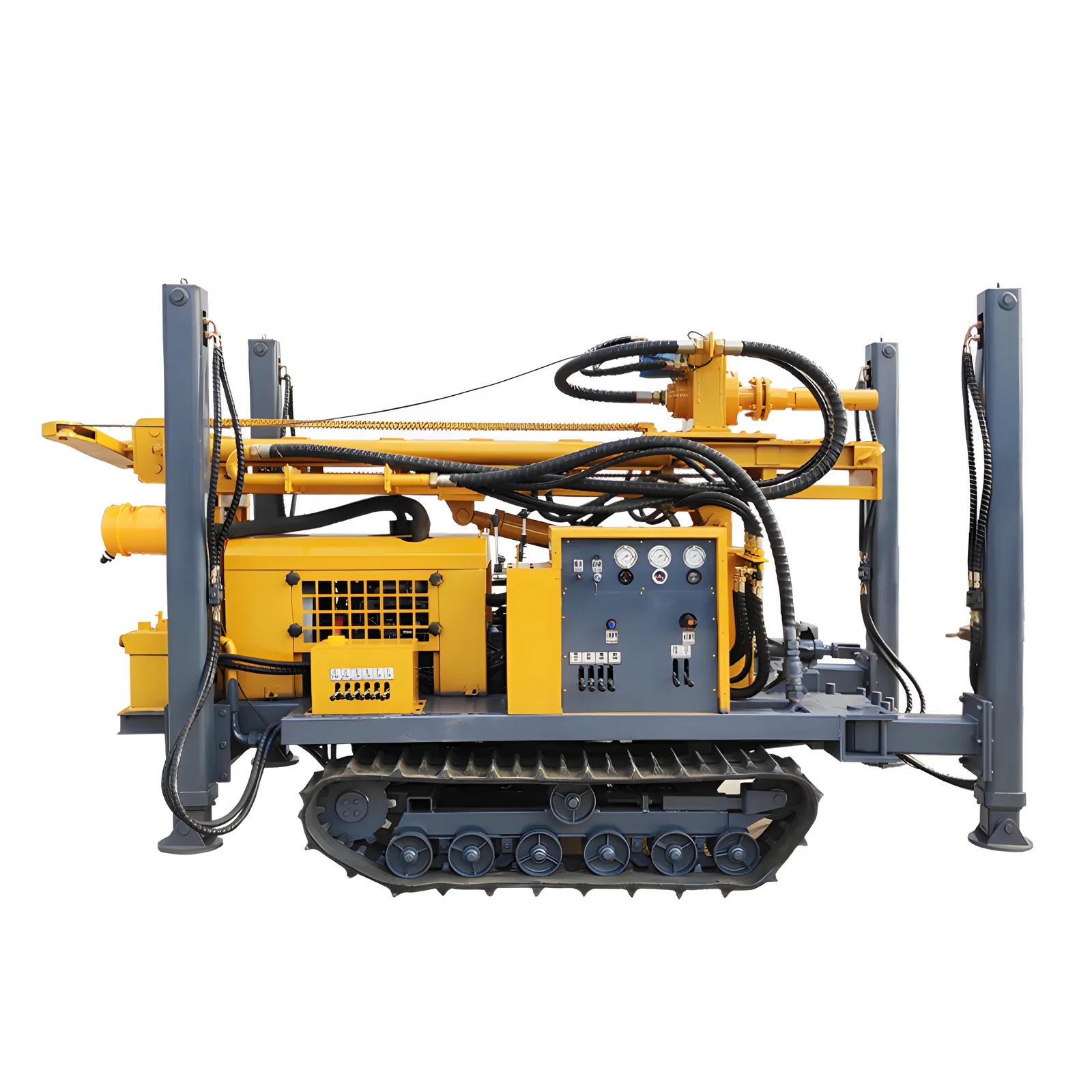 Compressor Inside Automatic Drill Pipe Changer Surface Dth Drill Rig Machine For Mining Blast Hole