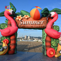 Festivals de musique d'été Arche gonflable Flamingo Porte d'entrée gonflable pour la publicité