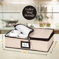 Ensemble de 5 sacs de rangement en polyester gris pour vaisselle, contenants de cuisine robustes pour tasses, soucoupes, organiseur de vaisselle, séparateurs