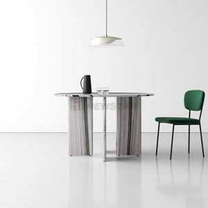 Newstar Home <span class=keywords><strong>Deco</strong></span> Panda Meubles en marbre blanc Table basse en pierre naturelle Table à manger ronde moderne - Product Image 3