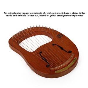 Arpa per Principianti, Lira Musicale Autodidattica, Strumento Laiya <span class=keywords><strong>a</strong></span> Piastra Singola Portatile <span class=keywords><strong>a</strong></span> 16 Corde, Made in China - Product Image 4