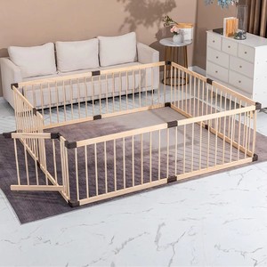 <span class=keywords><strong>Parc</strong></span> de jeu réglable extra large en bois pour bébé, <span class=keywords><strong>parc</strong></span> de jeu portable, barrière de jeu pliable pour bébés et tout-petits - Product Image 4
