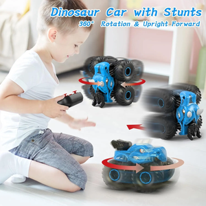 Auto Rc Drift auto per bambini dinosauro telecomando auto con nebulizzatore luci e suono Mini off Road Monster Trucks per ragazzi - Product Image 3