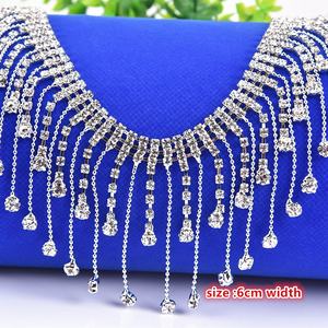 블라인드 라인 석 롱 술 크리스탈 체인 Diamante 지우기 체인 라인 석 트림 댄스 옷 칼라 머리띠 레이스 트리밍 - Product Image 5