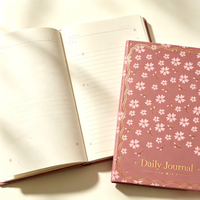 Carnet de notes quotidien A5 à couverture rigide, motif floral personnalisé, journal d'écriture, cadeau, papeterie