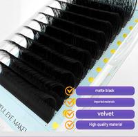 Extensions de cils individuels ronds, faits à la main, effet mat noir, 0.03-0.10mm, courbure C/D, 8-25mm, vente en gros